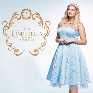 NWT Torrid Disney Cinderella Light Blue Embroidered Princess Gown Costume Dress